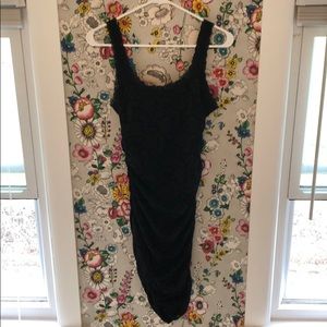 Black all-over lace mini dress